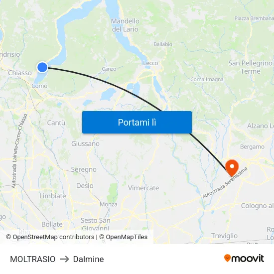 MOLTRASIO to Dalmine map