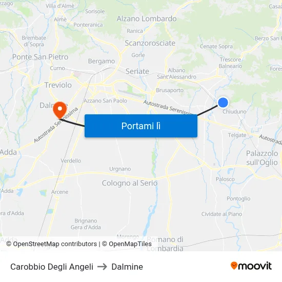 Carobbio Degli Angeli to Dalmine map