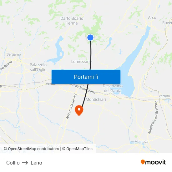 Collio to Leno map