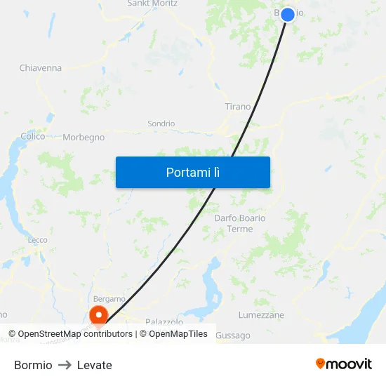 Bormio to Levate map