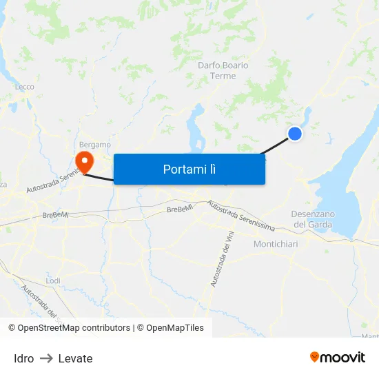 Idro to Levate map