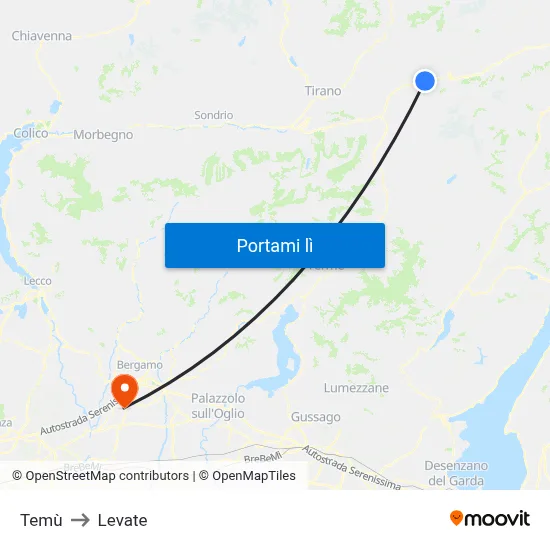 Temù to Levate map