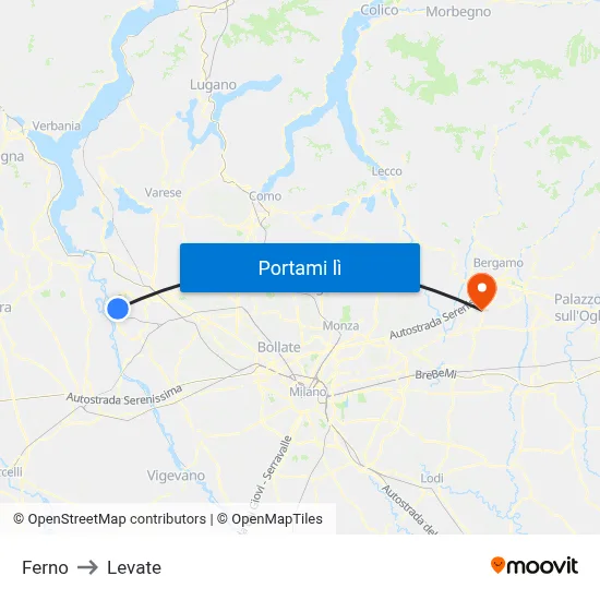 Ferno to Levate map