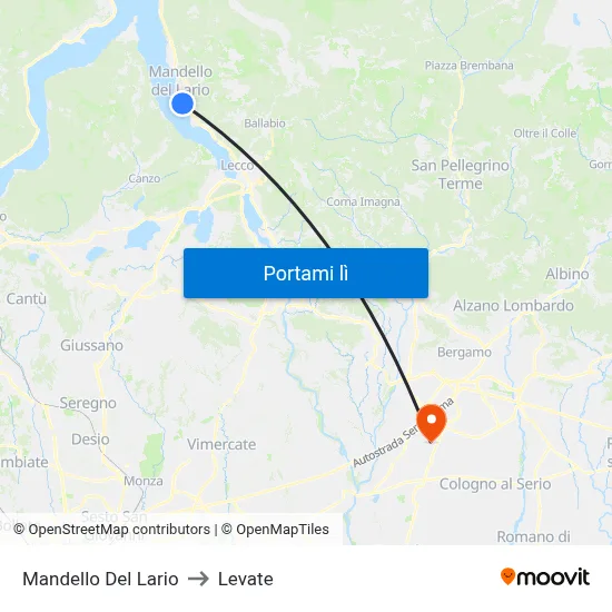 Mandello Del Lario to Levate map