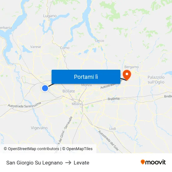 San Giorgio Su Legnano to Levate map