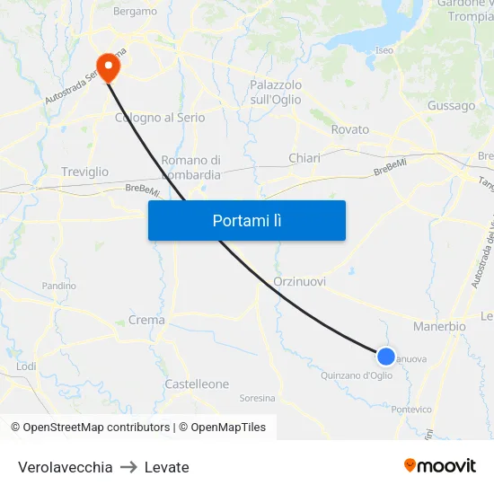 Verolavecchia to Levate map