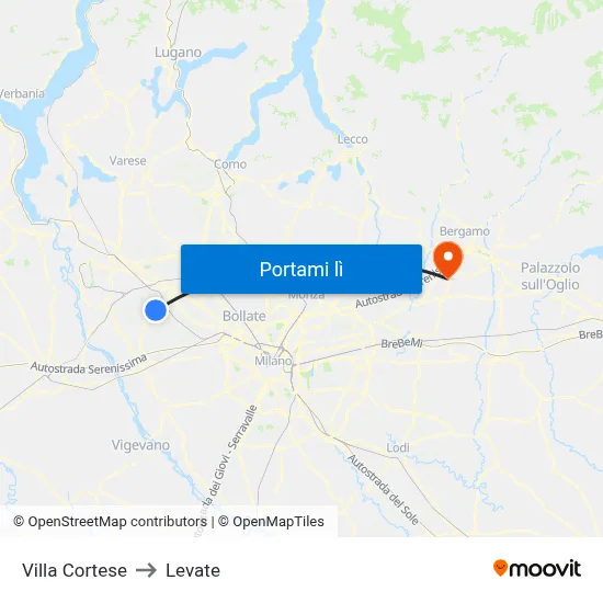 Villa Cortese to Levate map