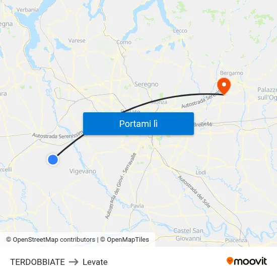 TERDOBBIATE to Levate map