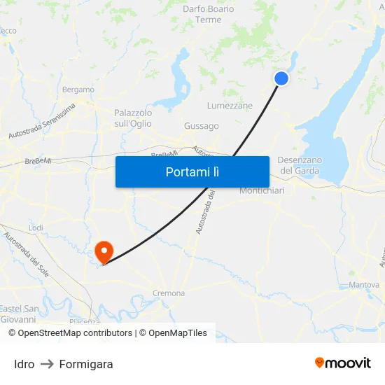 Idro to Formigara map