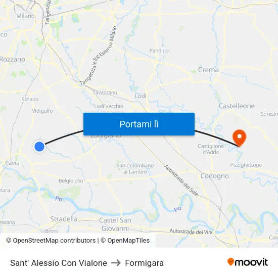 Sant' Alessio Con Vialone to Formigara map