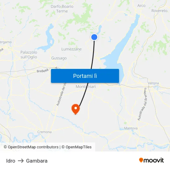Idro to Gambara map