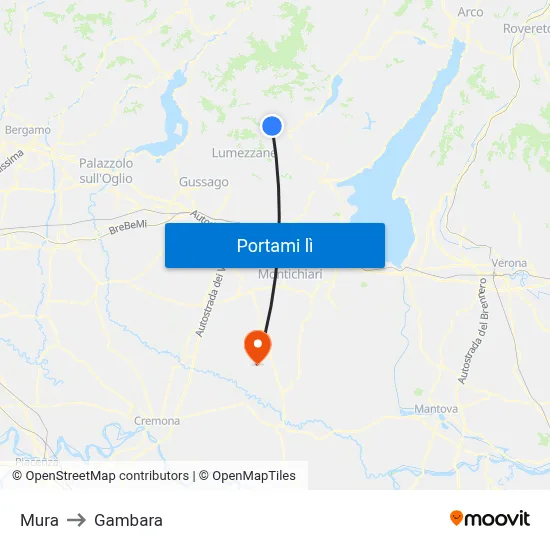 Mura to Gambara map