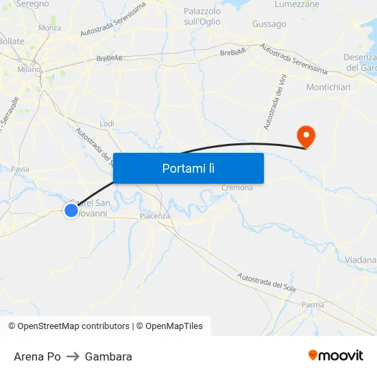 Arena Po to Gambara map