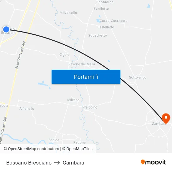 Bassano Bresciano to Gambara map