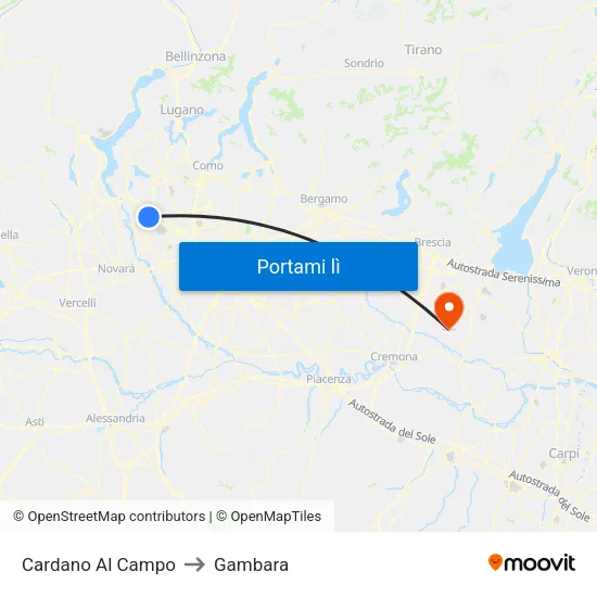 Cardano Al Campo to Gambara map