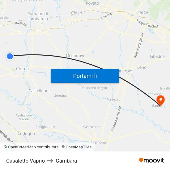 Casaletto Vaprio to Gambara map