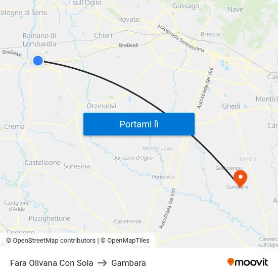 Fara Olivana Con Sola to Gambara map