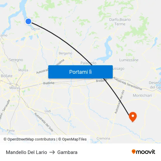 Mandello Del Lario to Gambara map