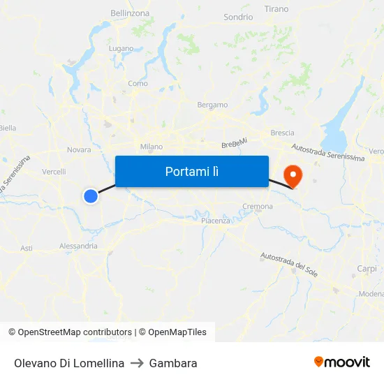 Olevano Di Lomellina to Gambara map