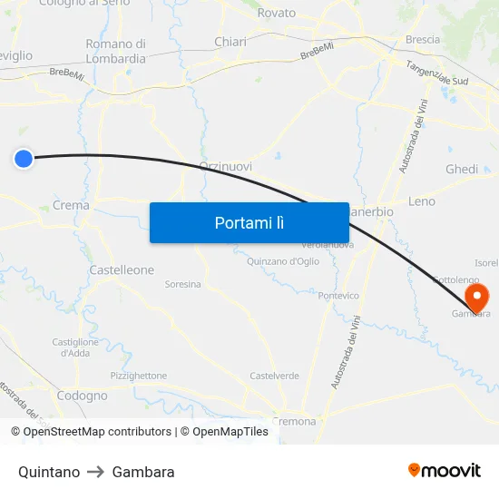 Quintano to Gambara map