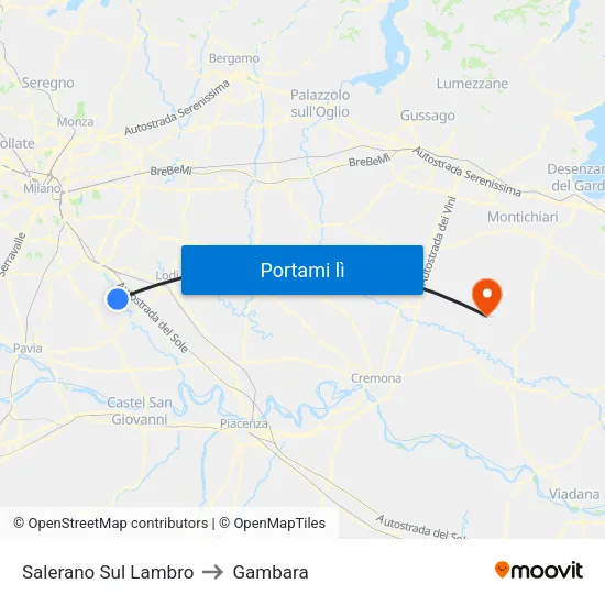 Salerano Sul Lambro to Gambara map