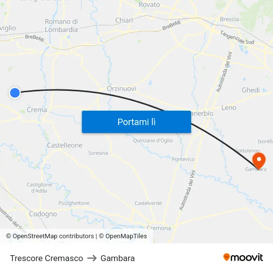 Trescore Cremasco to Gambara map