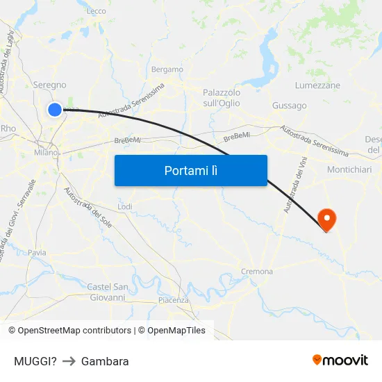 MUGGI? to Gambara map