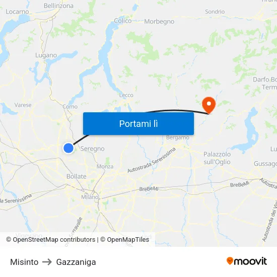 Misinto to Gazzaniga map