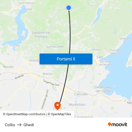 Collio to Ghedi map