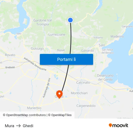 Mura to Ghedi map
