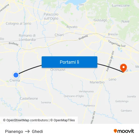 Pianengo to Ghedi map