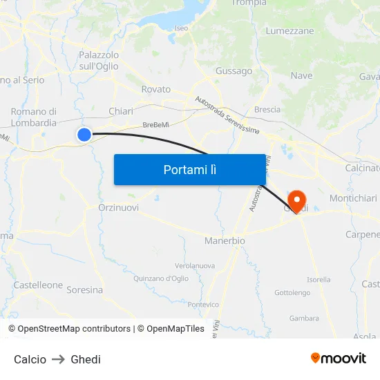 Calcio to Ghedi map