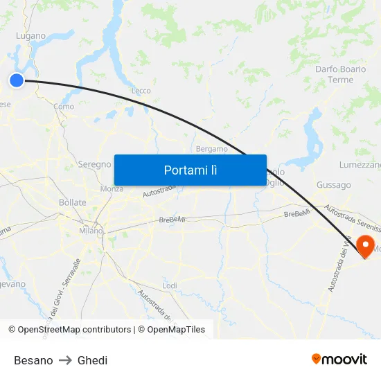Besano to Ghedi map