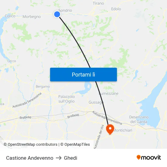 Castione Andevenno to Ghedi map