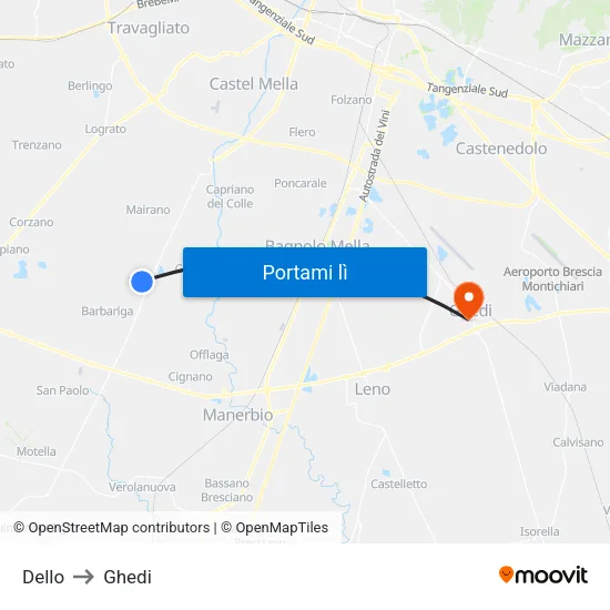 Dello to Ghedi map
