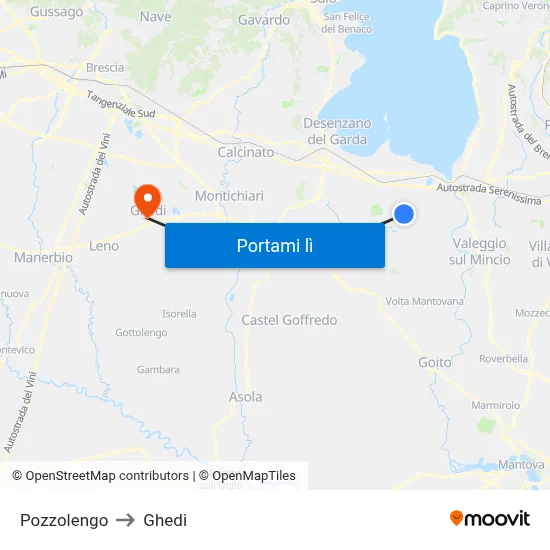 Pozzolengo to Ghedi map
