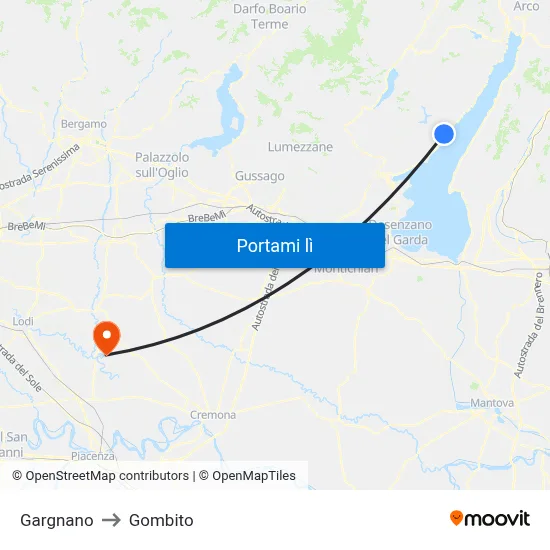 Gargnano to Gombito map