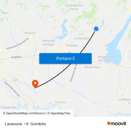 Lavenone to Gombito map