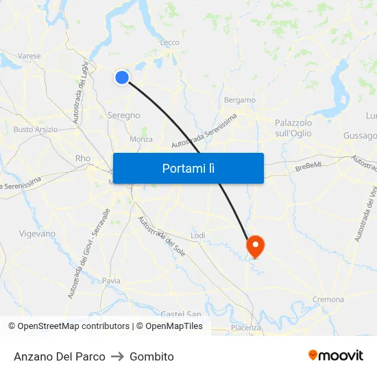 Anzano Del Parco to Gombito map