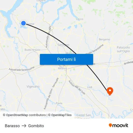 Barasso to Gombito map