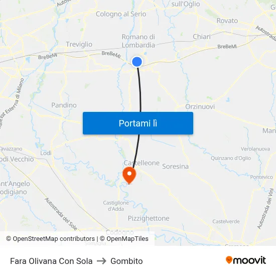 Fara Olivana Con Sola to Gombito map