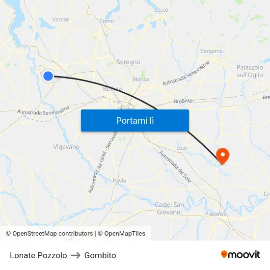 Lonate Pozzolo to Gombito map