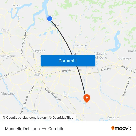 Mandello Del Lario to Gombito map