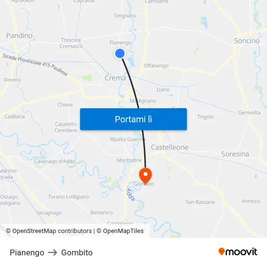 Pianengo to Gombito map