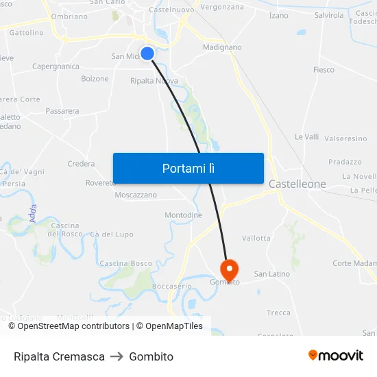 Ripalta Cremasca to Gombito map