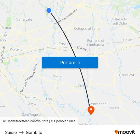 Suisio to Gombito map