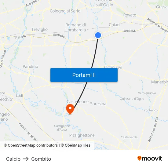 Calcio to Gombito map