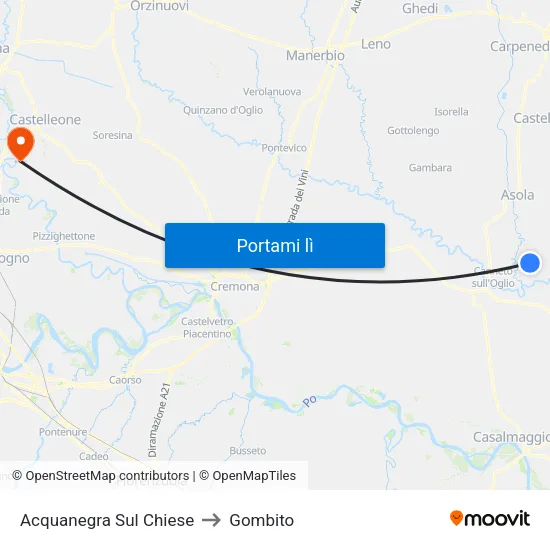 Acquanegra Sul Chiese to Gombito map