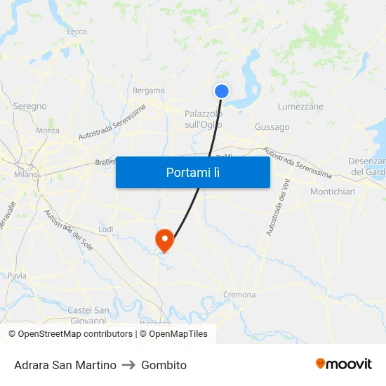Adrara San Martino to Gombito map