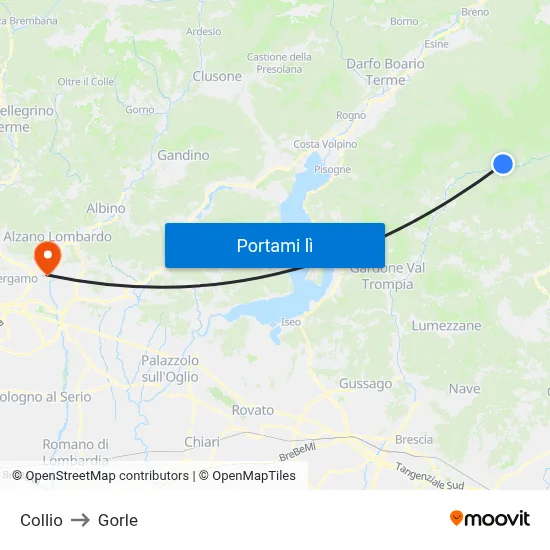 Collio to Gorle map